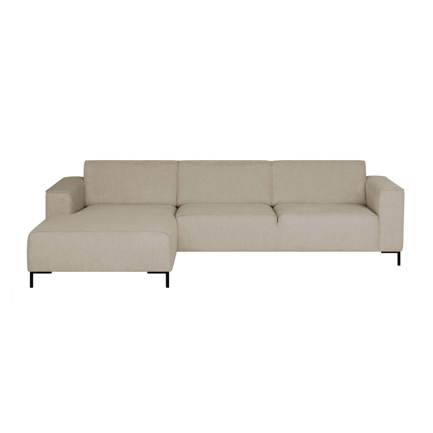 by fonQ Loft Hoekbank met Chaise Longue Links - Chenille - Greige