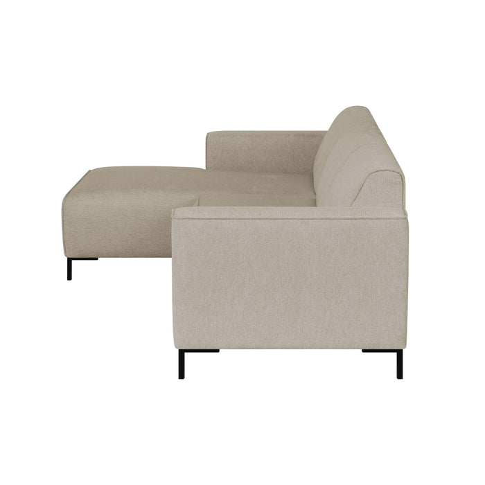 by fonQ Loft Hoekbank met Chaise Longue Links - Chenille - Greige