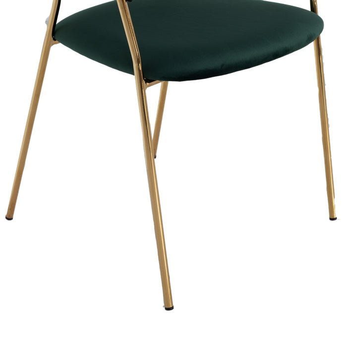 Giga Meubel - Stoel Velvet Groen - Goud Metaal - 57x52x75 - Turin luxe