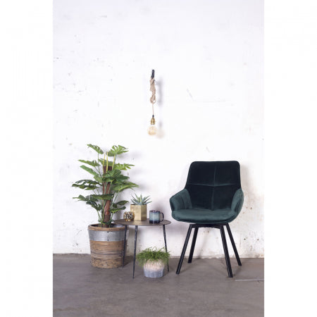 Giga Meubel - Stoel Velvet Groen - Draaibaar - 58x61x86cm - Shannon