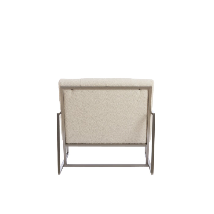 Light&living Stoel 81x71x70 cm GENEVE bouclé crème+nikkel