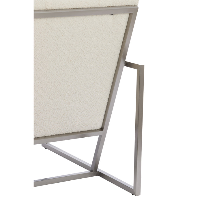 Light&living Stoel 81x71x70 cm GENEVE bouclé crème+nikkel