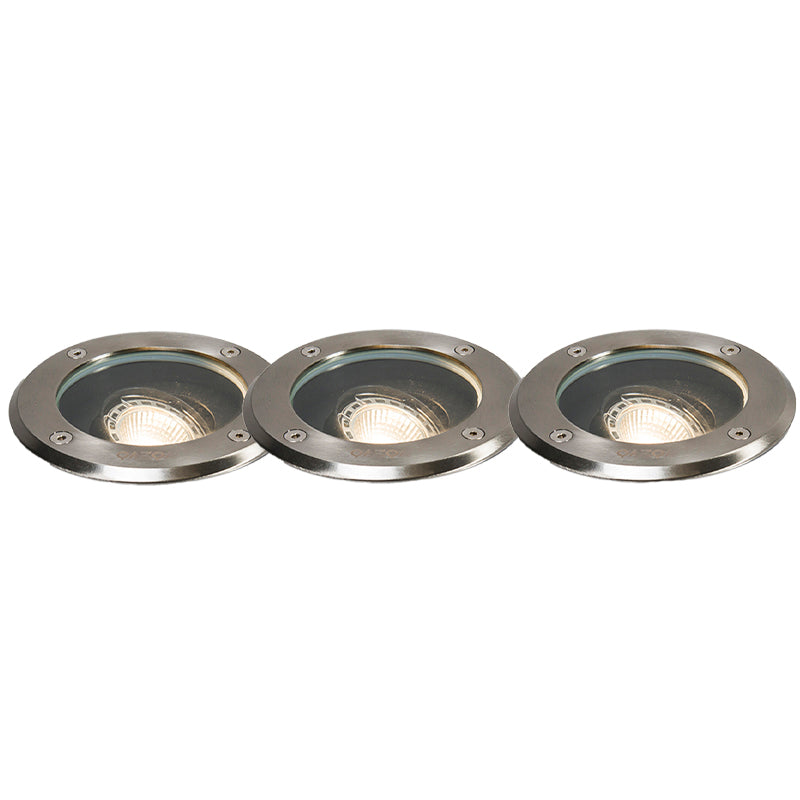 QAZQA Set van 3 buiten grondspots staal verstelbaar IP65 - Delux