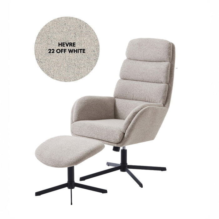 Giga Living - Fauteuil Off White - Incl. Voetenbank - Sifton