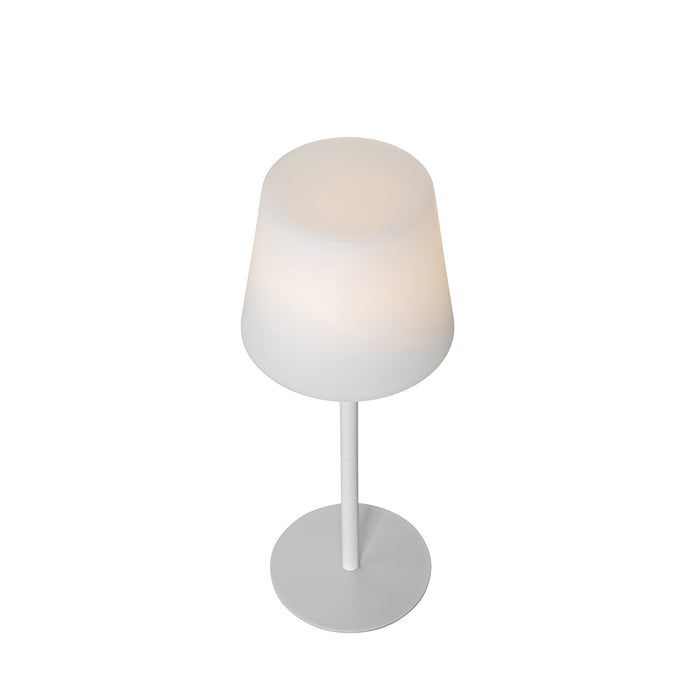 QAZQA Tafellamp wit oplaadbaar incl. LED en dimmer IP54 - Jude