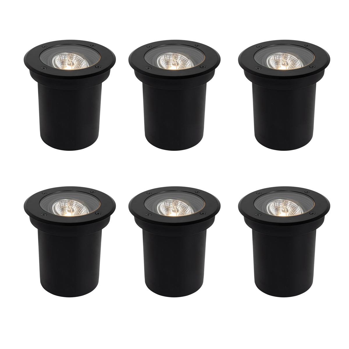 QAZQA Set van 6 moderne buiten grondspots zwart AR70 verstelbaar IP65