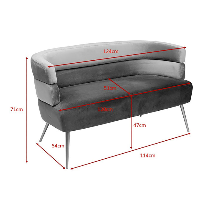 Sofa Sandwich 2-Zits fluweel creme Kare Design