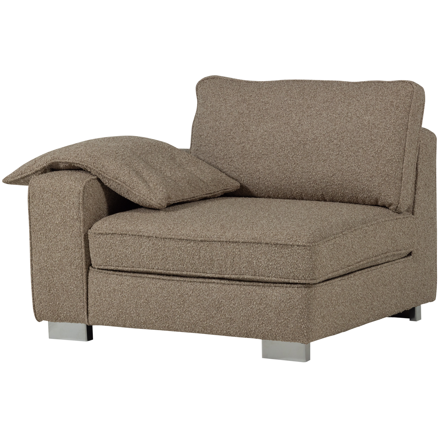 vtwonen Lazy 1-Zits Element met arm links - Bouclé - Zand