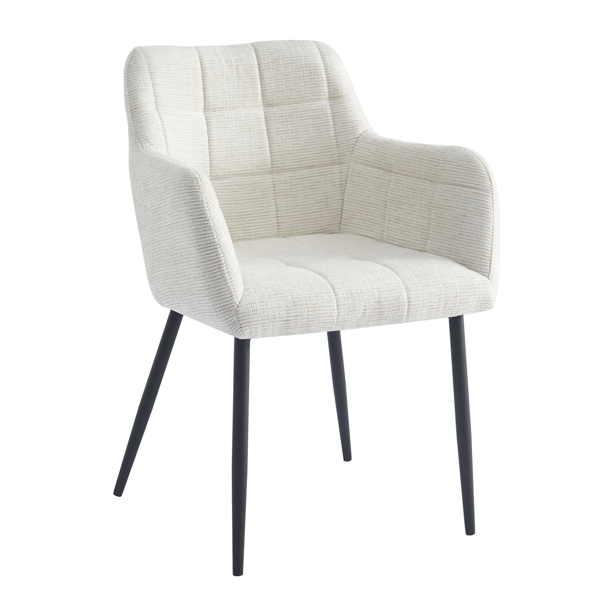 Livingfurn - Eetkamerstoel Stof Zand - Bronco - Set van 2