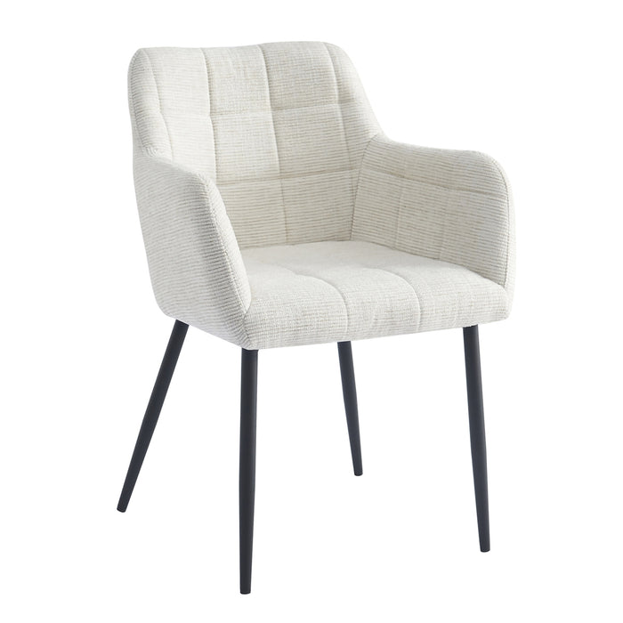 Livingfurn - Eetkamerstoel Stof Zand - Bronco - Set van 2