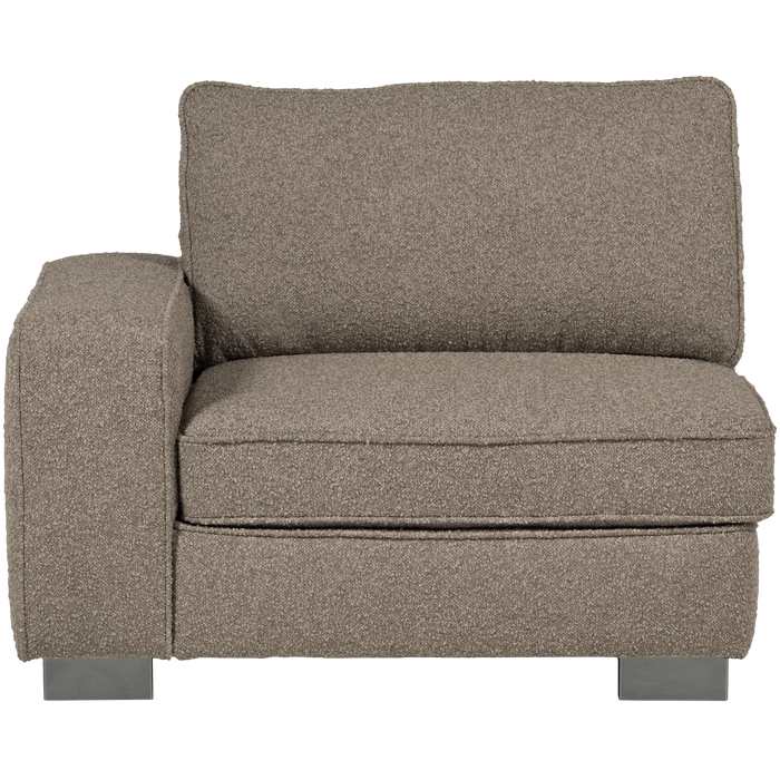 vtwonen Lazy 1-Zits Element met arm links - Bouclé - Zand