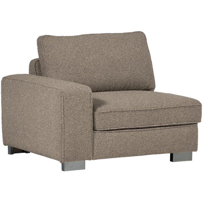 vtwonen Lazy 1-Zits Element met arm links - Bouclé - Zand