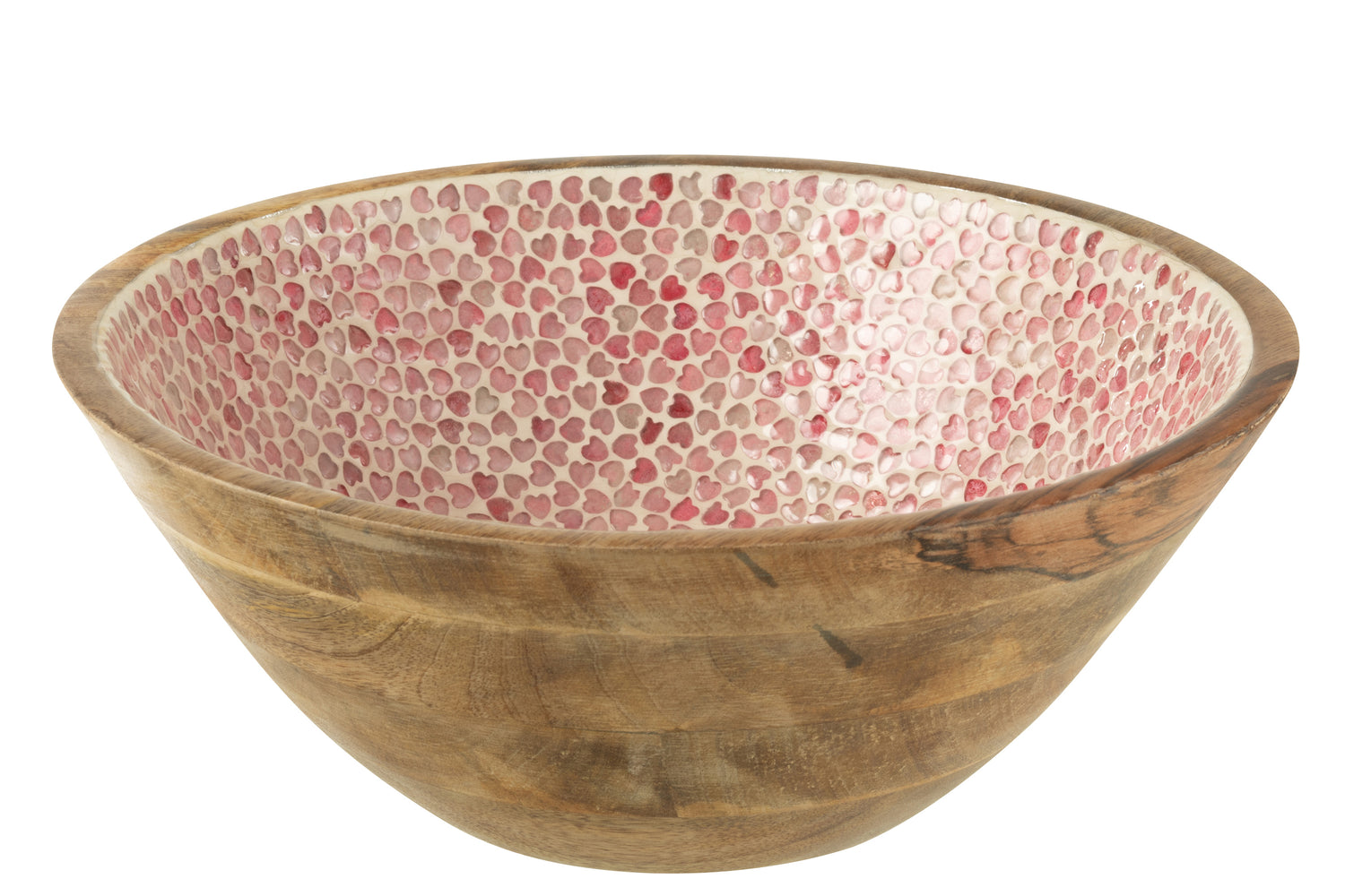 J-Line Kom Hart Mozaiek Mango Hout Roze Large