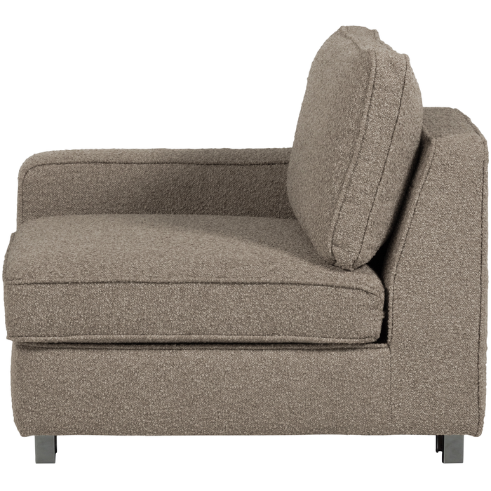 vtwonen Lazy 1-Zits Element met arm links - Bouclé - Zand