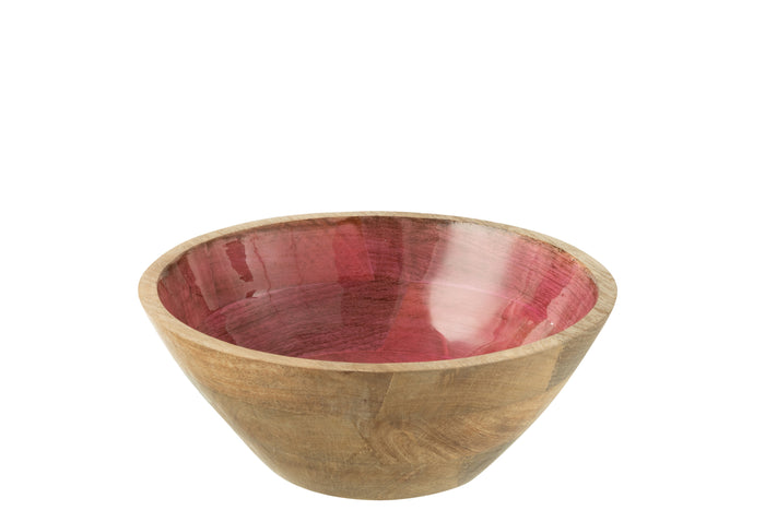 J-Line kom - hout - roze - large