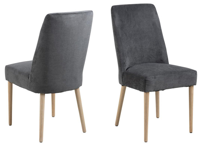Giga Living - Eetkamerstoel - Antraciet - Stof - Zithoogte 49cm - Norvik - Set van 2
