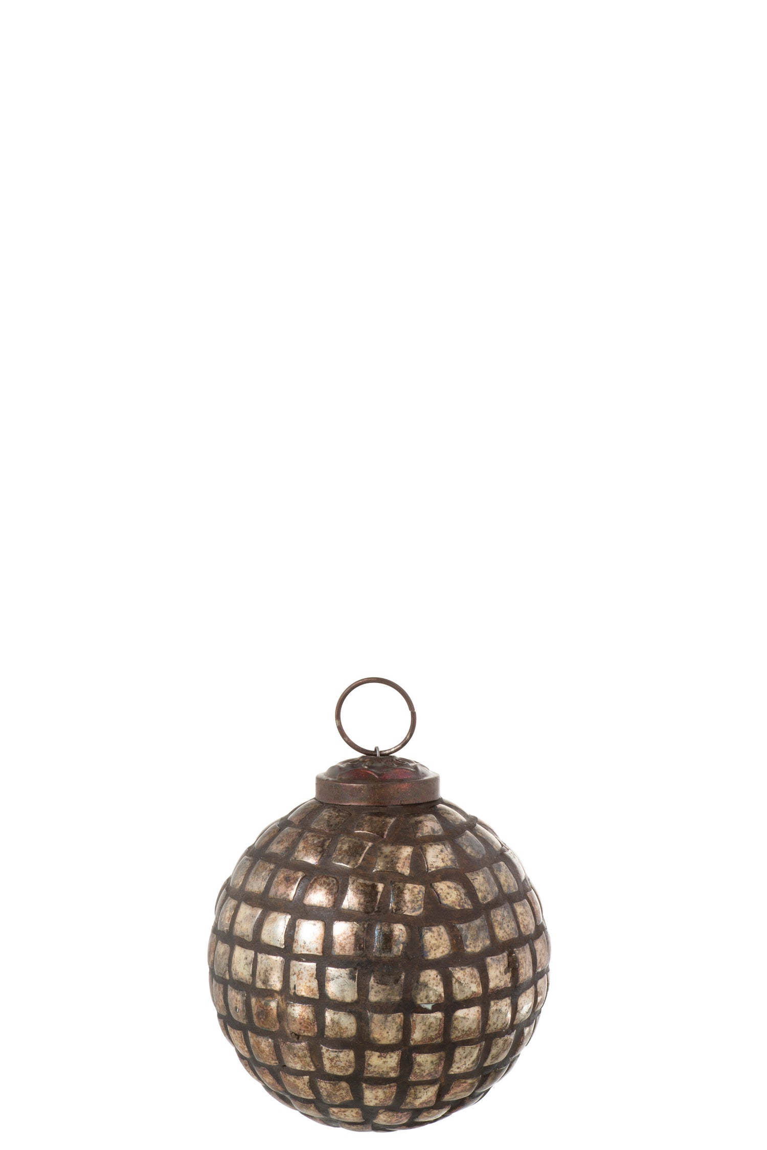 J-Line kerstbal Mozaiek - glas - antiek goud - small