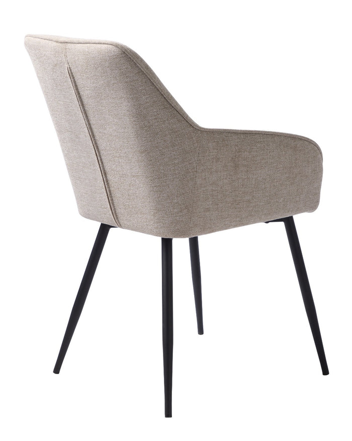 Giga Living - Eetkamerstoel Zandkleur - Nolan Stribe - Set van 2