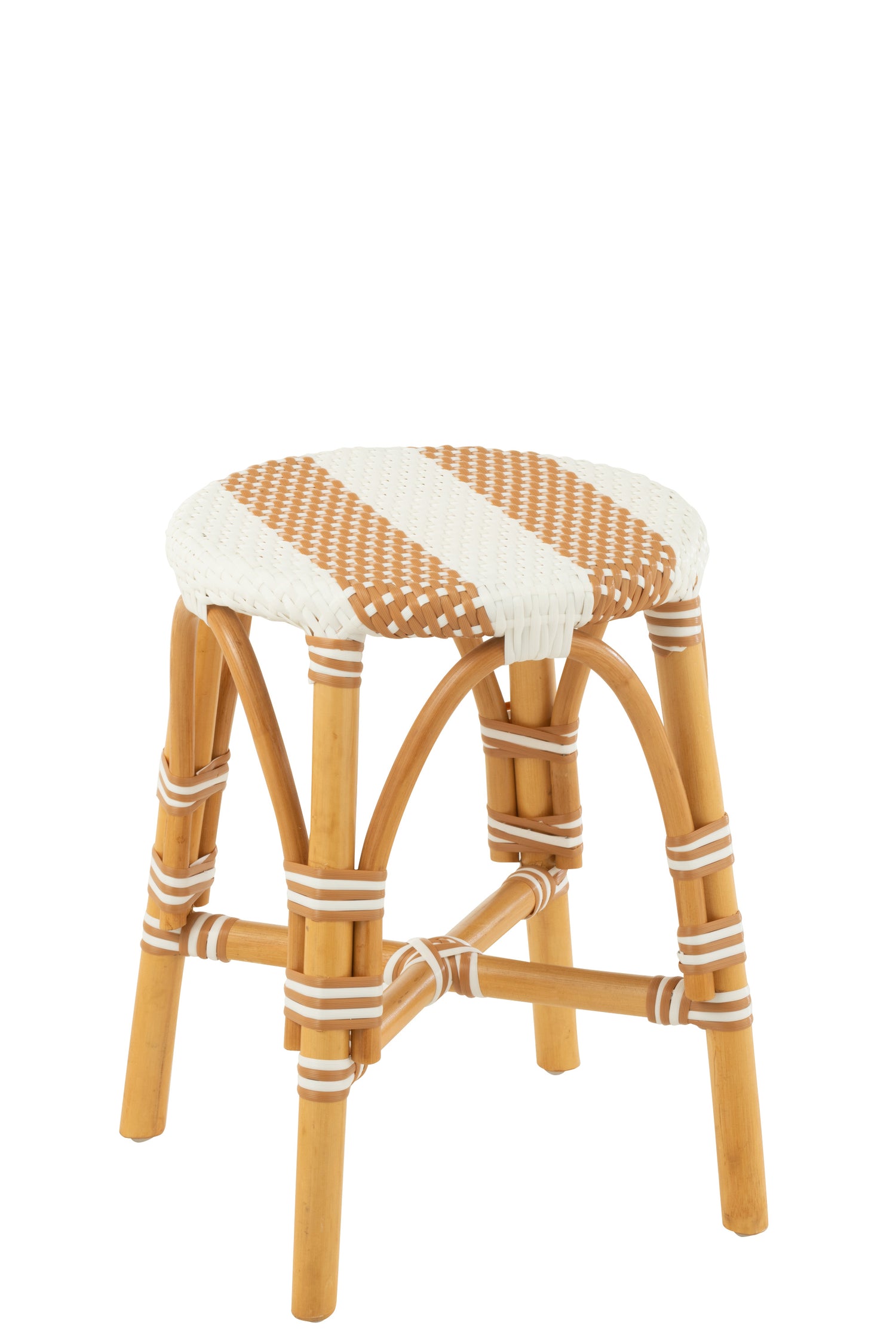 J-Line kruk Live - rotan|kunststof - naturel|wit