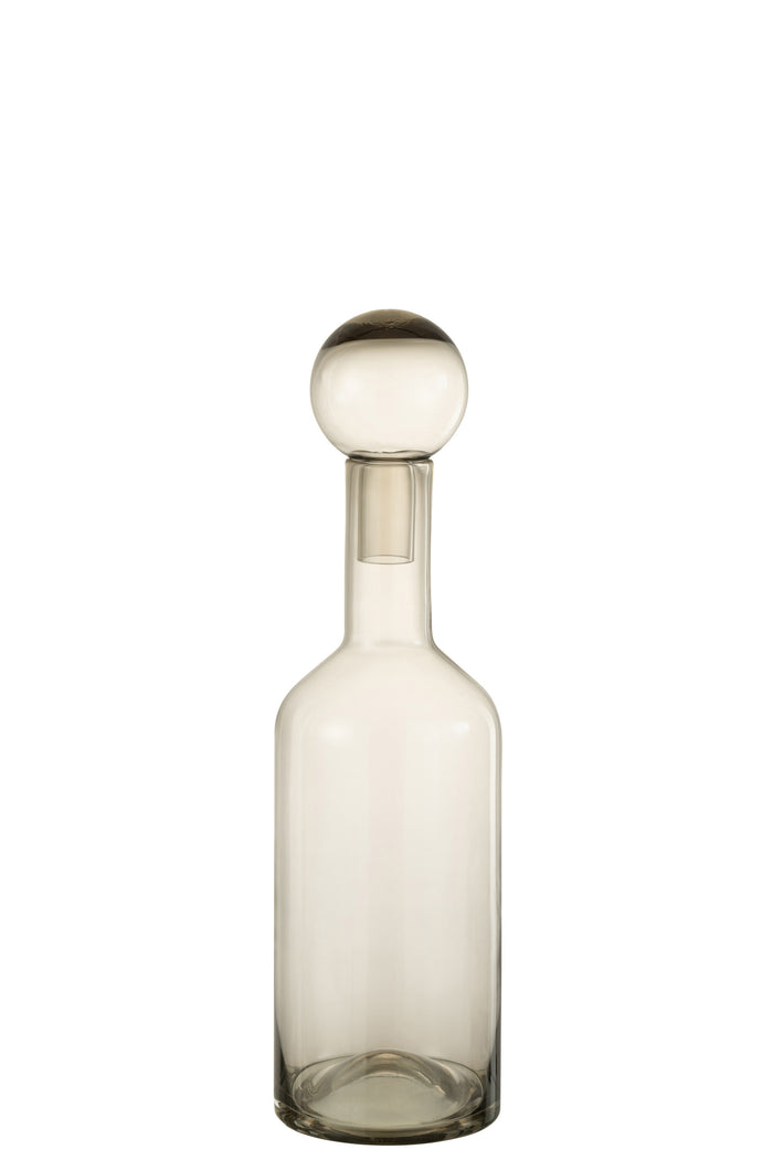 J-Line decoratie Fles Norma - glas - grijs - medium