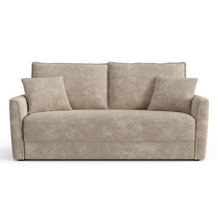 3-zits corduroy slaapbank in taupe 180cm