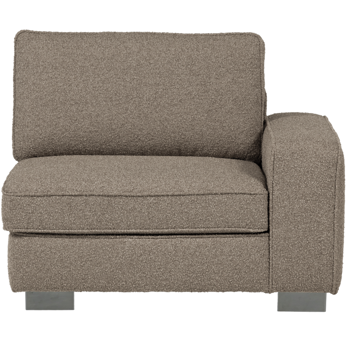 vtwonen Lazy 1-Zits Element met arm rechts - Bouclé - Zand