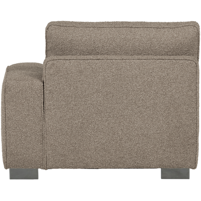 vtwonen Lazy 1-Zits Element met arm rechts - Bouclé - Zand