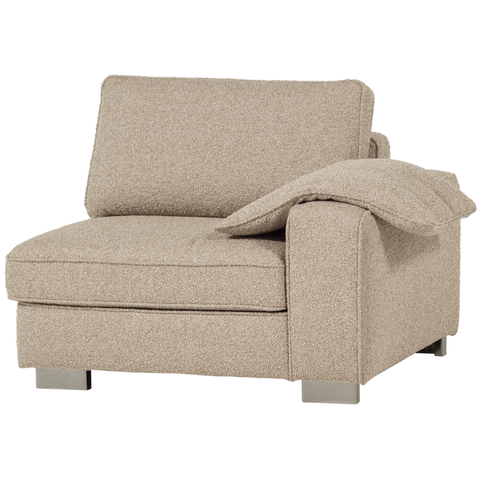 vtwonen Lazy 1-Zits Element met arm rechts - Bouclé - Naturel