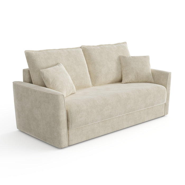 3-zits slaapbank in zacht aanvoelende crèmekleurige inslagstof 180cm