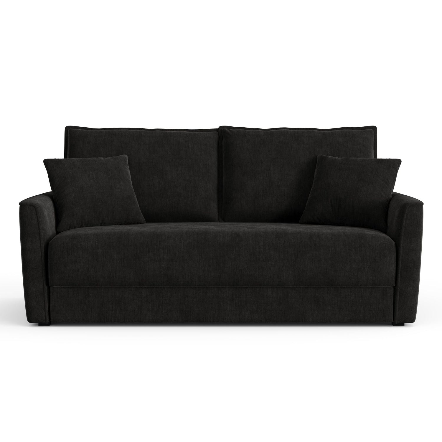 3-zits slaapbank in zacht aanvoelende zwarte inslagstof 180cm