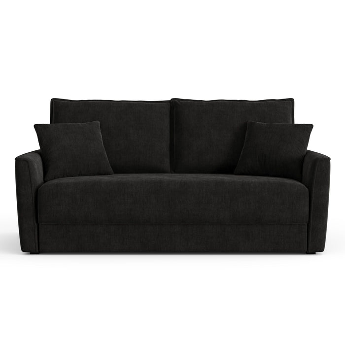 3-zits slaapbank in zacht aanvoelende zwarte inslagstof 180cm