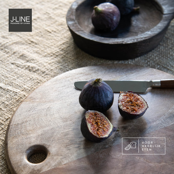 J-Line Rond Mango snijplank - hout - naturel - woonaccessoir