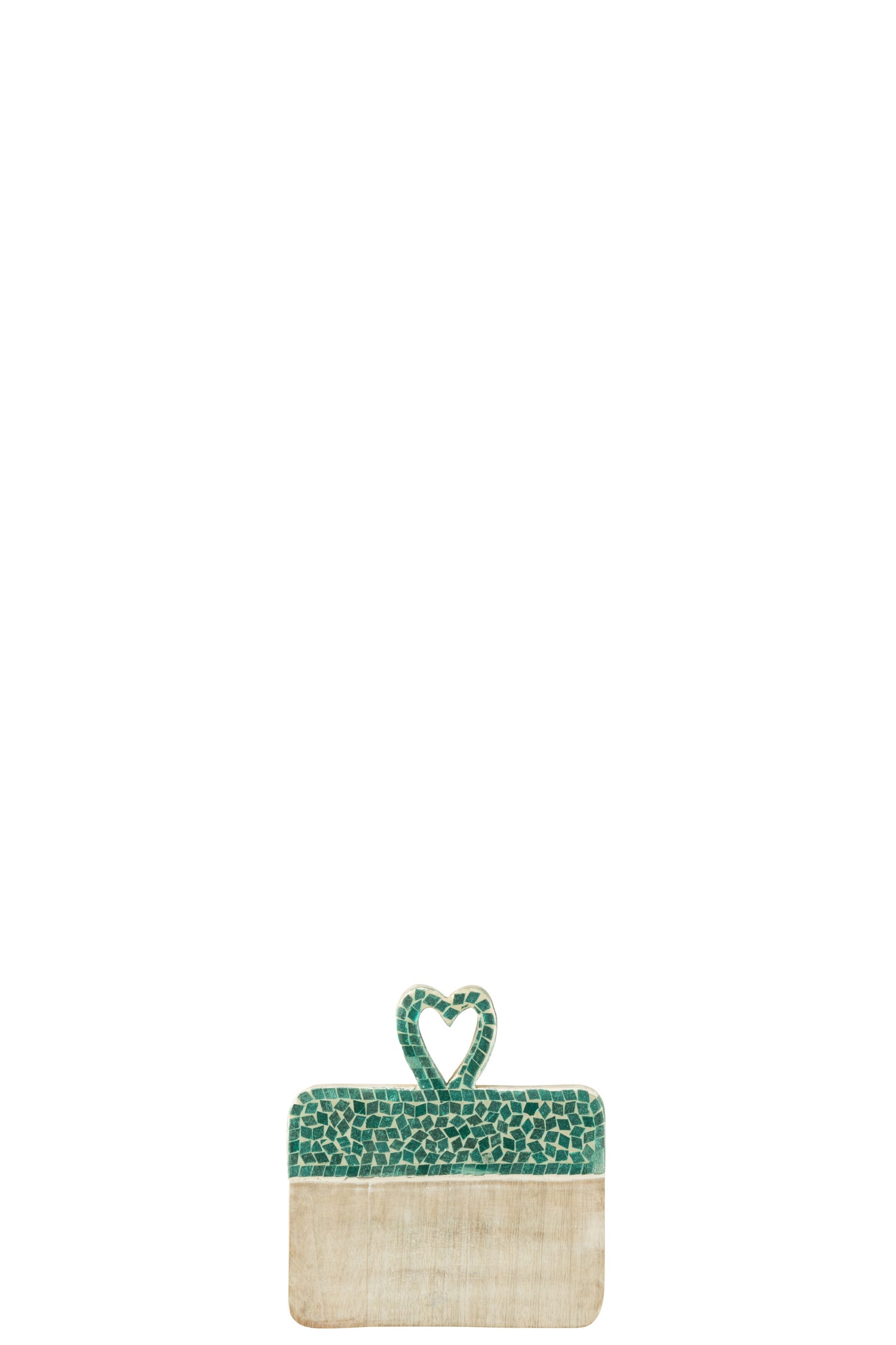 J-Line plateau Hart Mozaiek - mango hout - groen