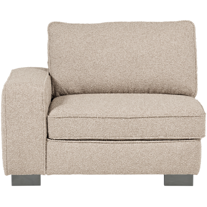 vtwonen Lazy 1-Zits Element met arm links - Bouclé - Naturel