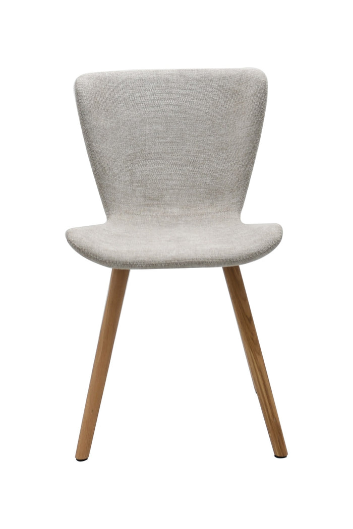 Giga Living - Eetkamerstoel Zandkleur Stof - Eikenhout - Teslin - Set van 2