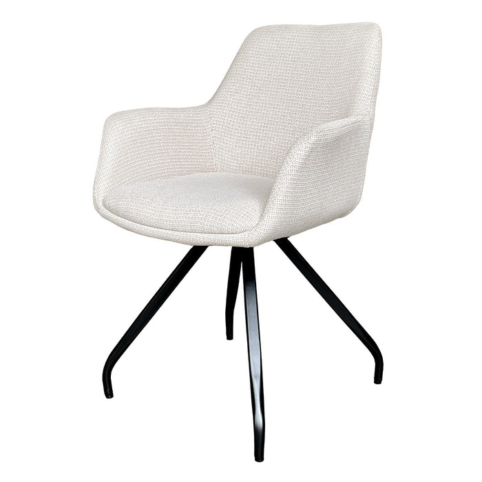 Livingfurn - Eetkamerstoel Stof Beige - Duke - Set van 2