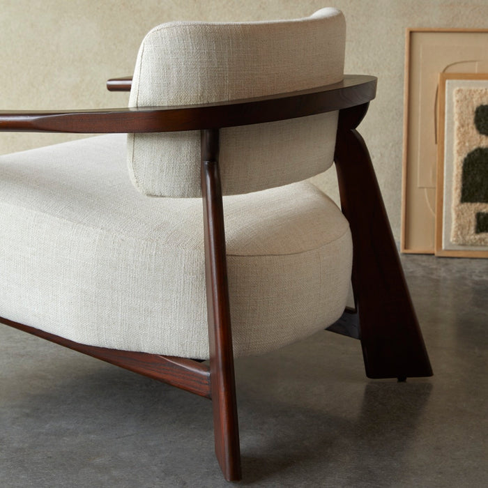 Tikamoon - Fauteuil Matéo van mindihout en stof, 1 zitplaats