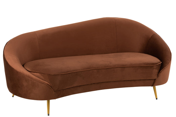 J-Line sofa Elisabeth - textiel|metaal - bruin