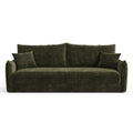 3-zits slaapbank in kaki groen structuurfluweel 213cm