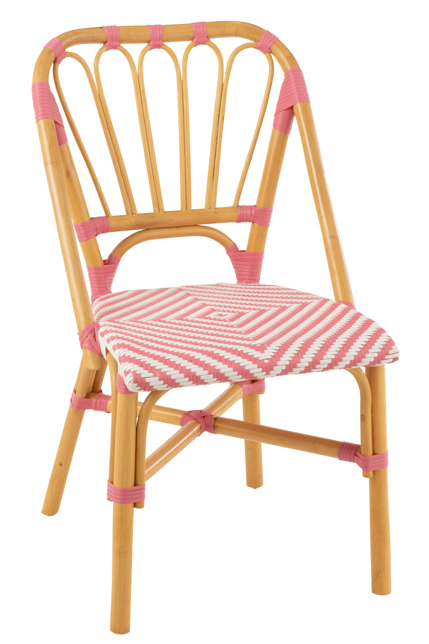 J-Line stoel Live - rotan|kunststof - naturel|roze