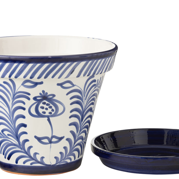 J-Line bloempot Granada Handmade + Painted - keramiek - blauw - extra large - Ø 50 cm