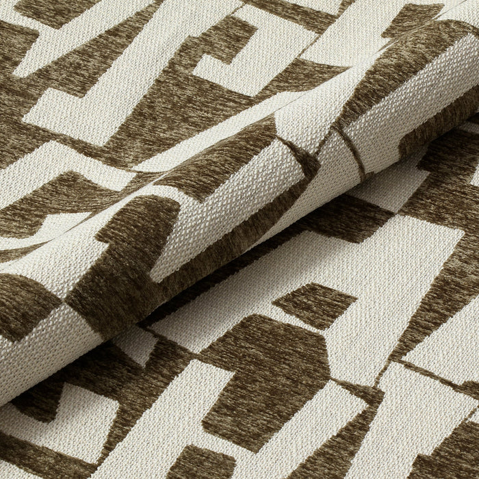 Draaibare fauteuil in structuurstof met kaki patroon