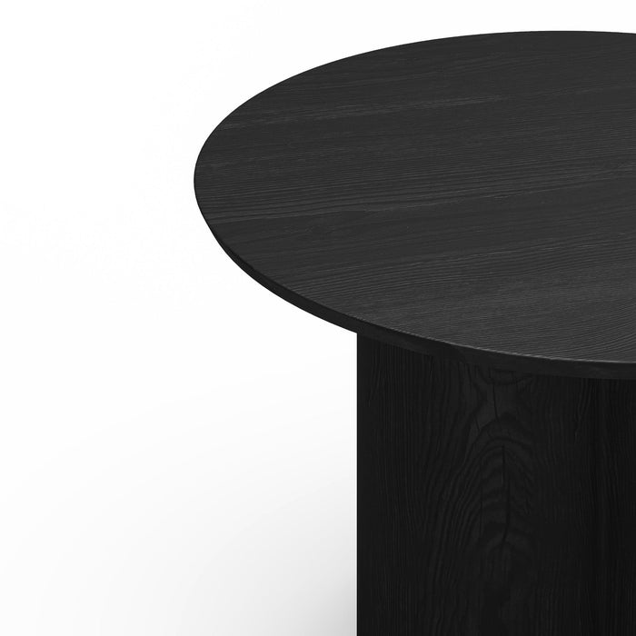 Zwarte houten salontafel met een blad van 78 cm