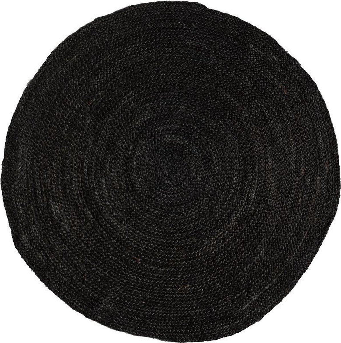 Mrcarpet Rond jute vloerkleed Zwart|Antraciet 160cm