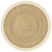 Mrcarpet Rond jute vloerkleed naturel|wit met rand 160cm