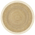 Mrcarpet Rond jute vloerkleed naturel|wit met rand 160cm