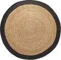 Mrcarpet Rond jute vloerkleed Naturel|antraciet 120cm