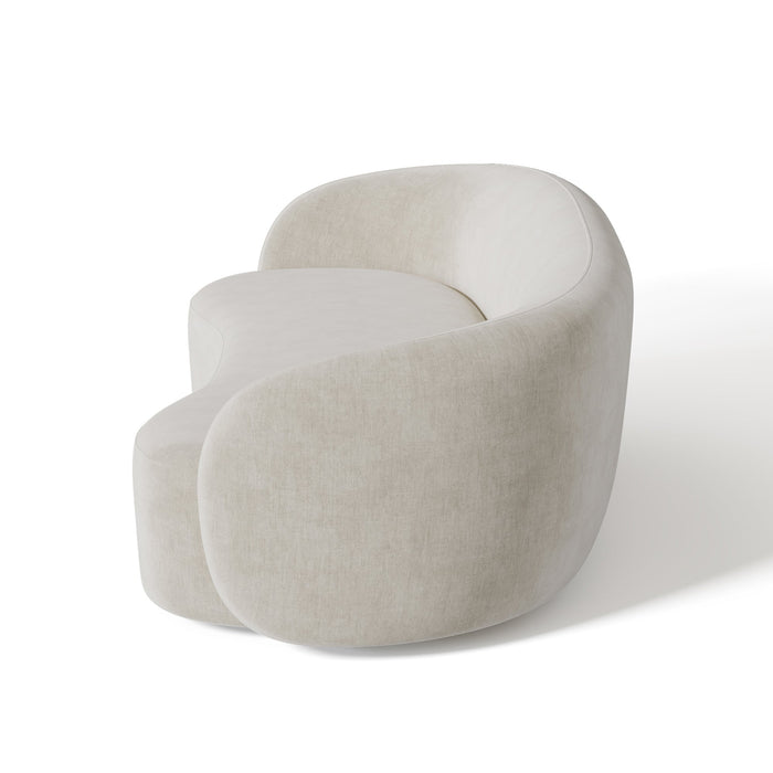 3-zitsbank in zachte crème geweven stof 210cm