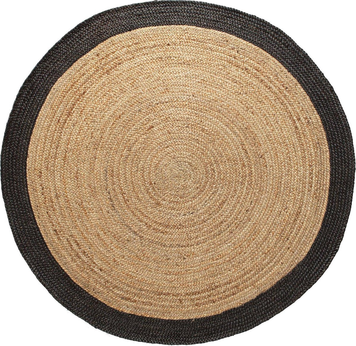 Mrcarpet Rond jute vloerkleed Naturel|antraciet 200cm
