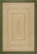 Mrcarpet Jute vloerkleed Rechthoek naturel|Groen 160x230cm